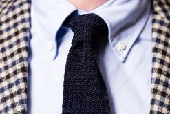 Navy Silk Knit Tie