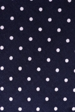 Navy & White Polka Dot Wool Challis Tie