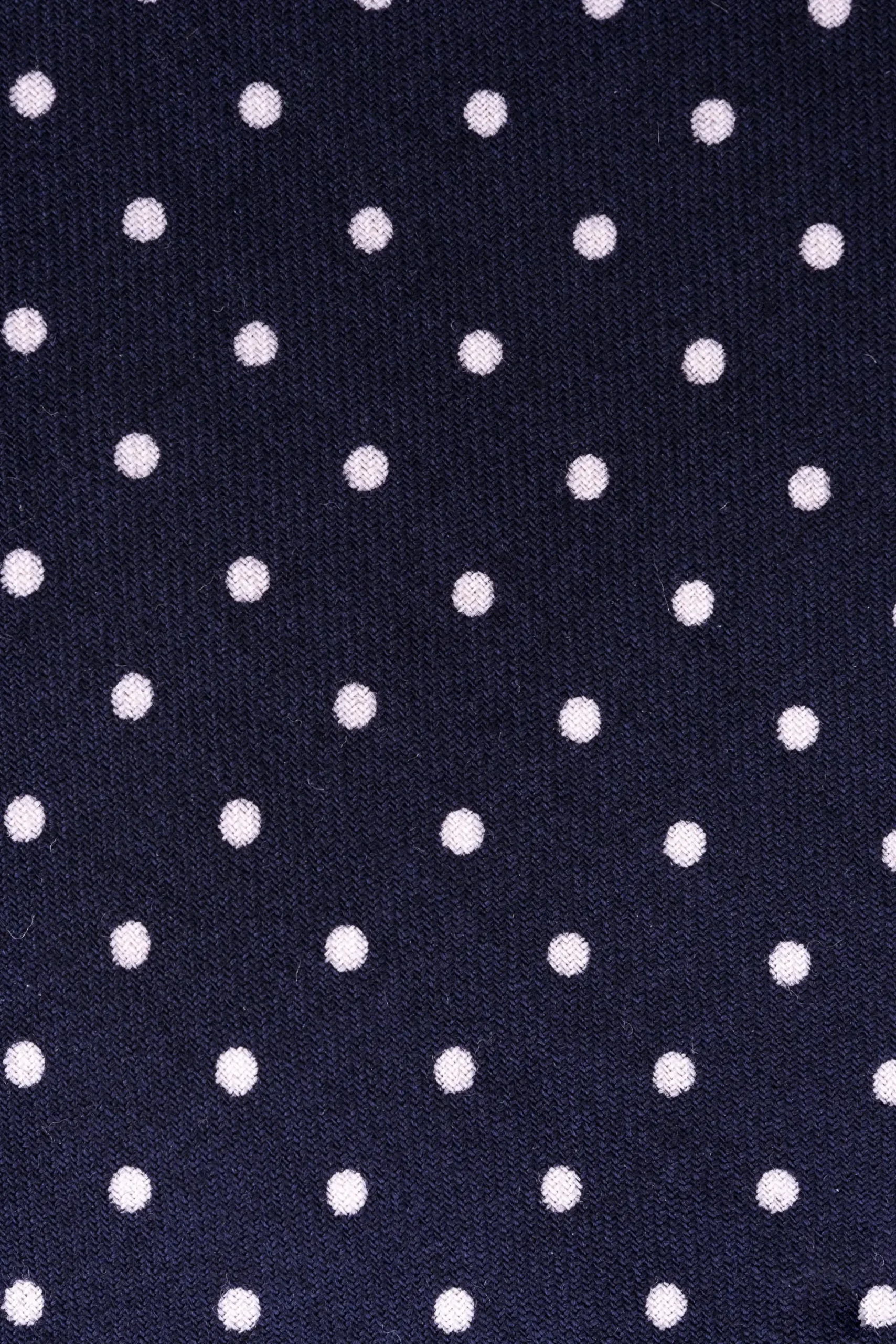 Navy & White Polka Dot Wool Challis Tie