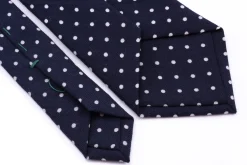Navy & White Polka Dot Wool Challis Tie