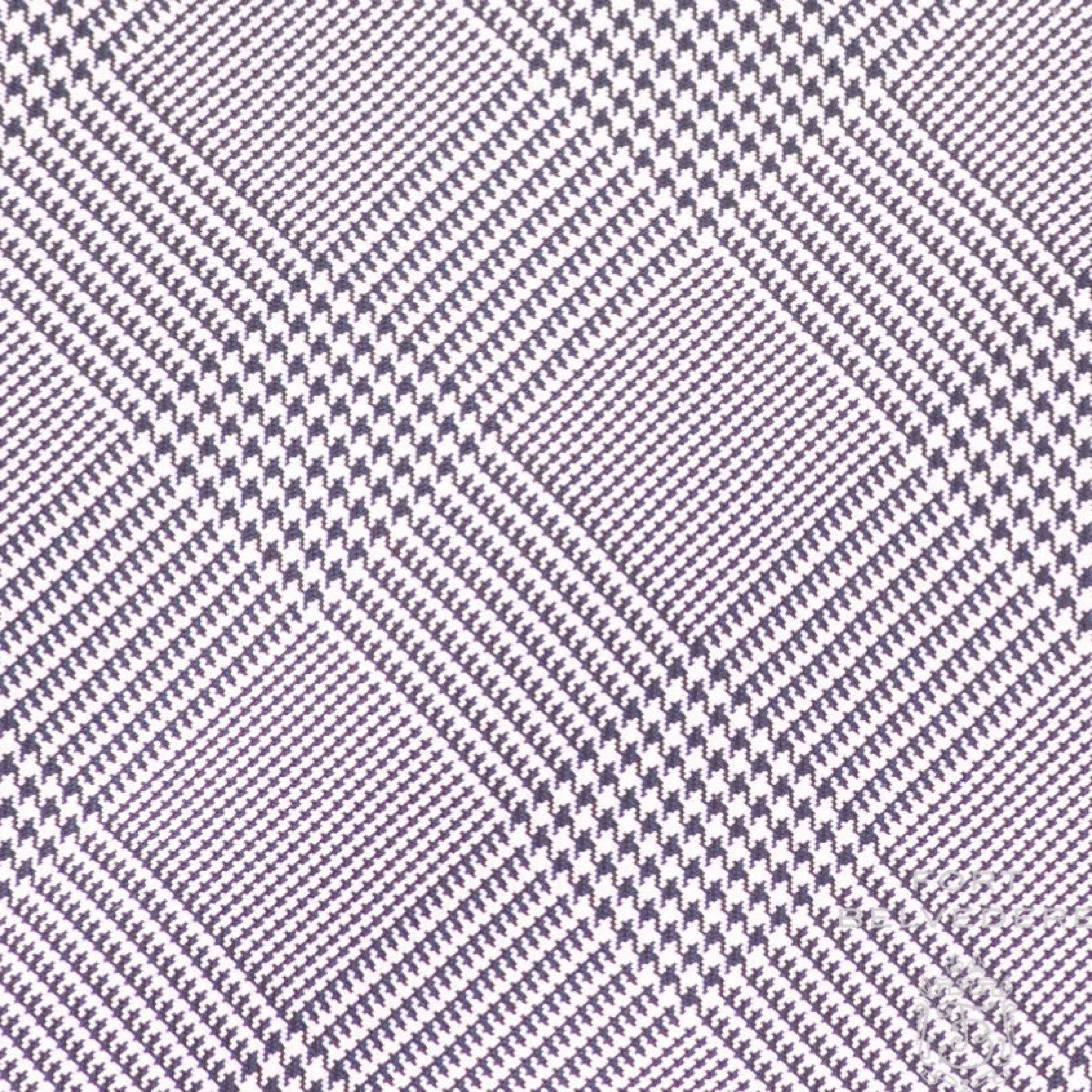 Navy & White Prince of Wales Check Silk Tie