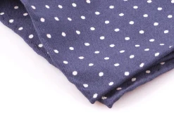Navy & White Wool Challis Pocket Square