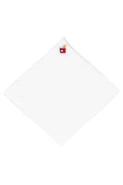 Negroni Cocktail Hand Embroidered White Linen Pocket Square