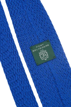 Ocean Blue Zigzag Silk Knit Tie