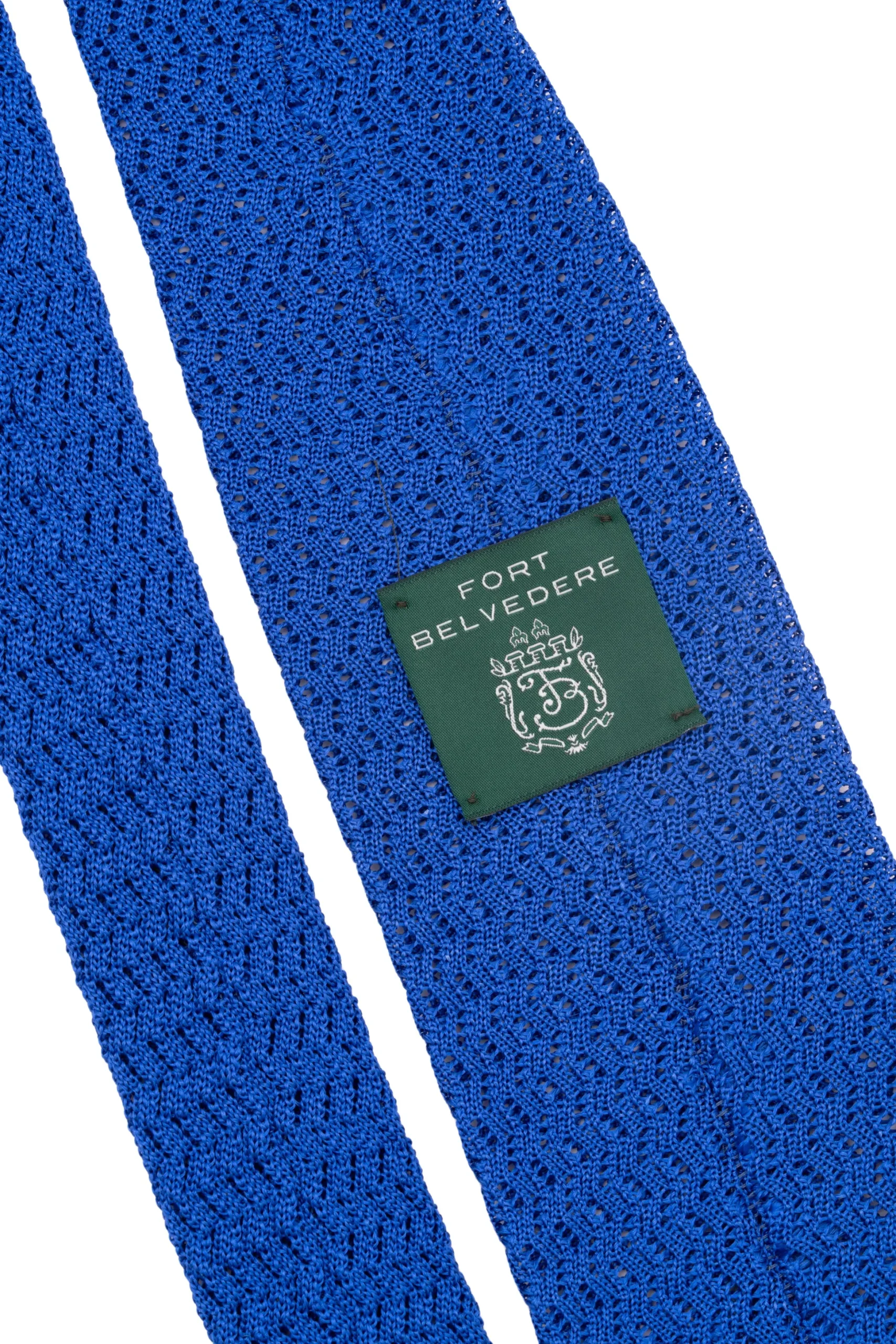 Ocean Blue Zigzag Silk Knit Tie