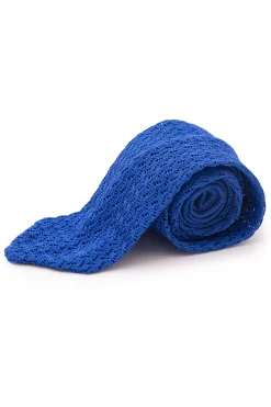 Ocean Blue Zigzag Silk Knit Tie