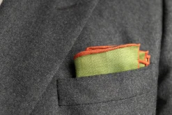 Olive Green Art Deco Egyptian Scarab Pocket Square