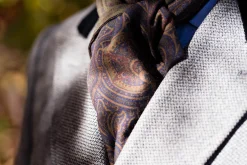 Olive Green Paisley & Neats Double Sided Scarf