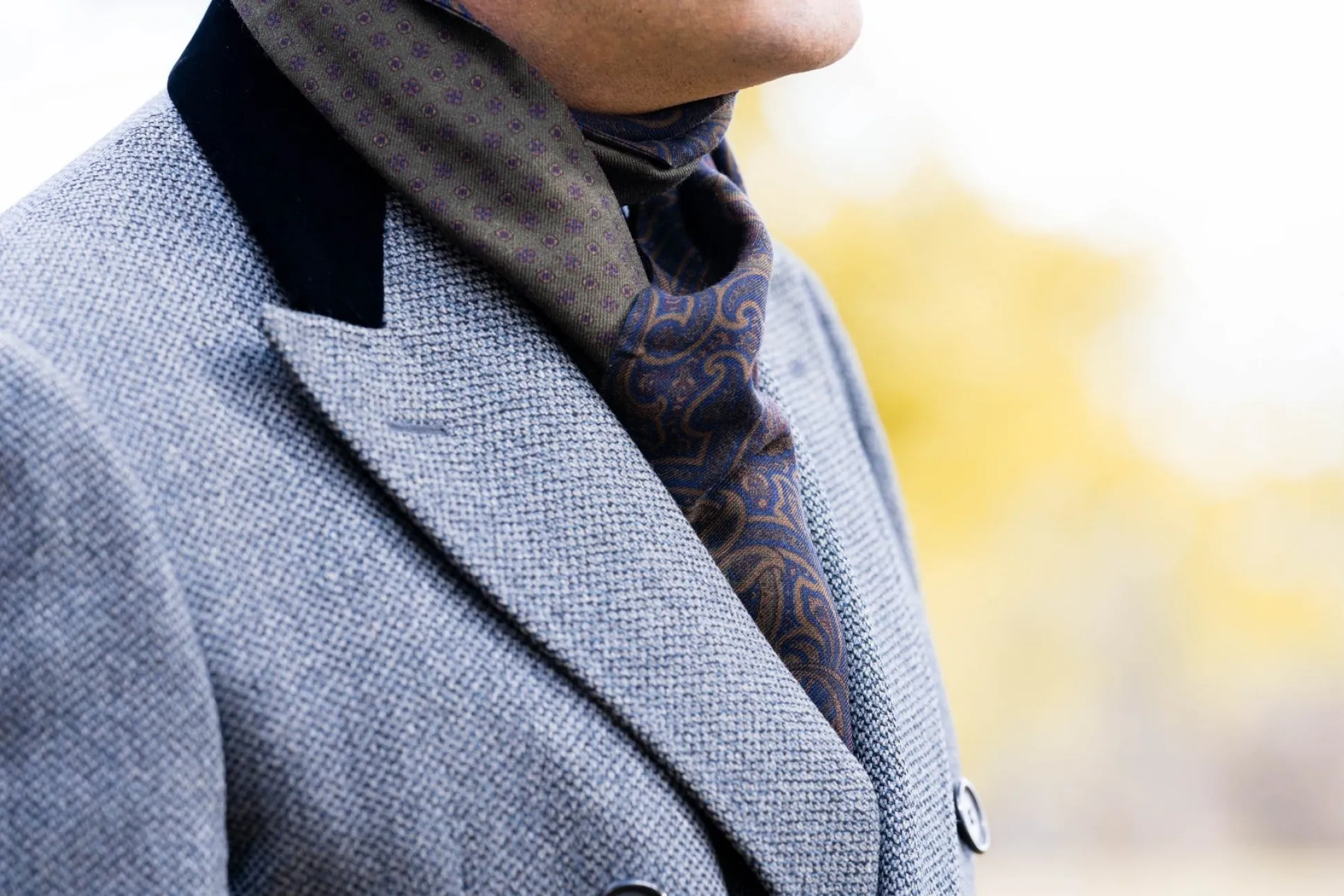 Olive Green Paisley & Neats Double Sided Scarf