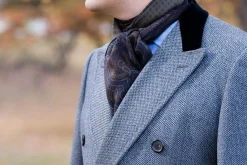 Olive Green Paisley & Neats Double Sided Scarf