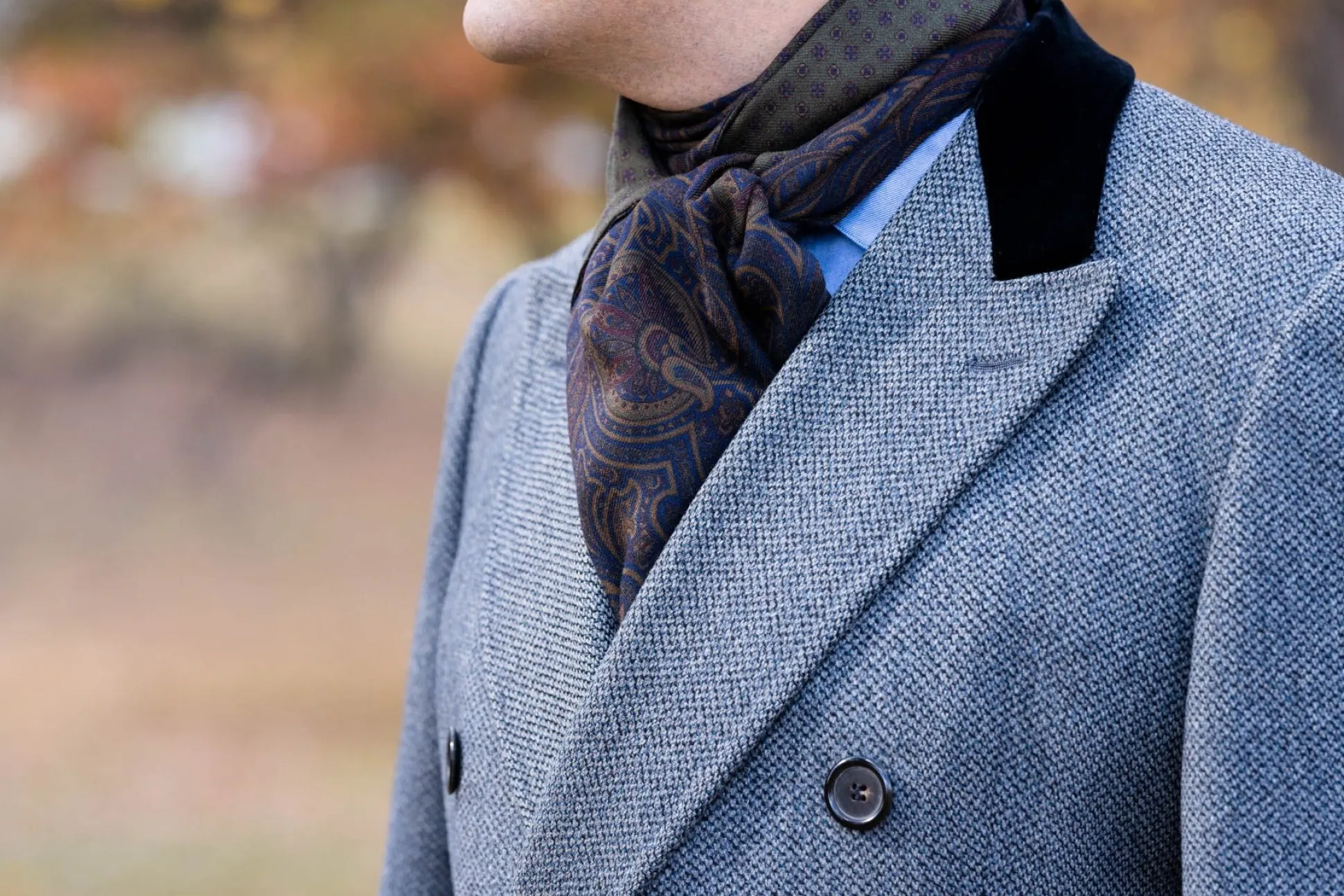 Olive Green Paisley & Neats Double Sided Scarf