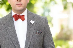 Olive Green Paisley Silk Wool Pocket Square