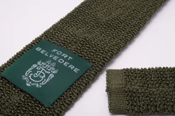 Olive Green Silk Knit Tie