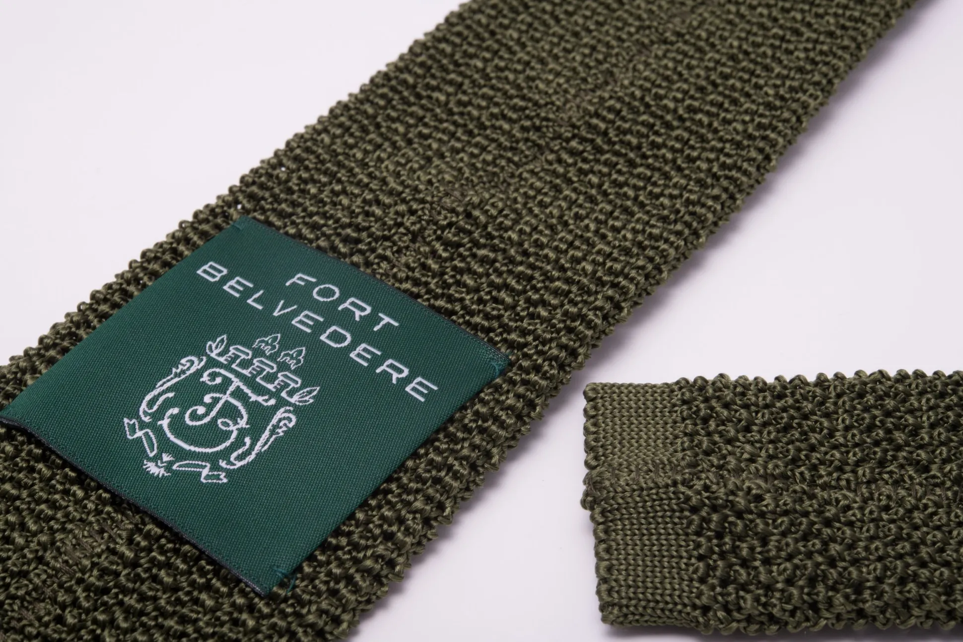 Olive Green Silk Knit Tie