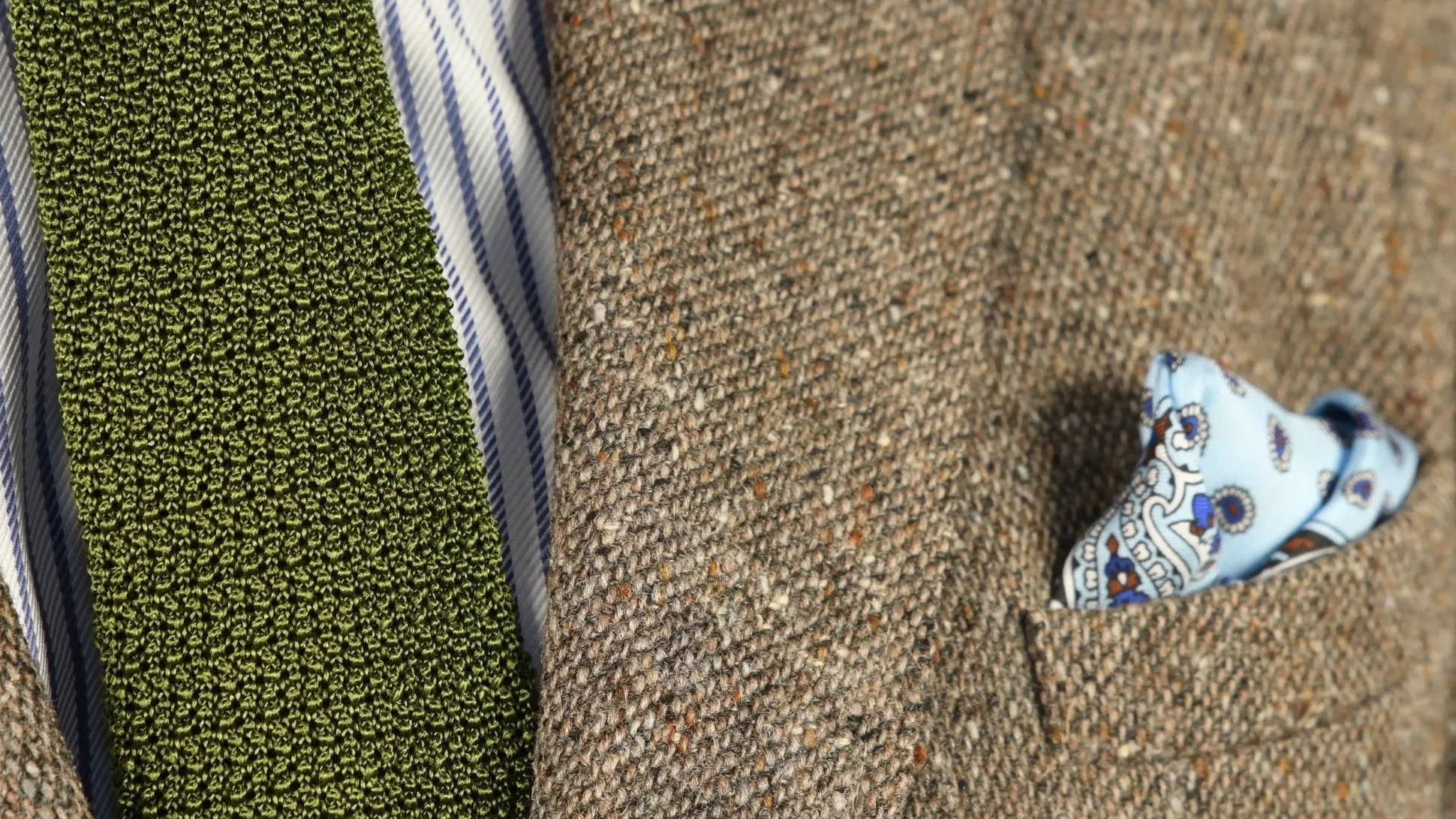 Olive Green Silk Knit Tie