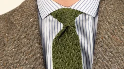 Olive Green Silk Knit Tie