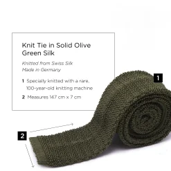 Olive Green Silk Knit Tie