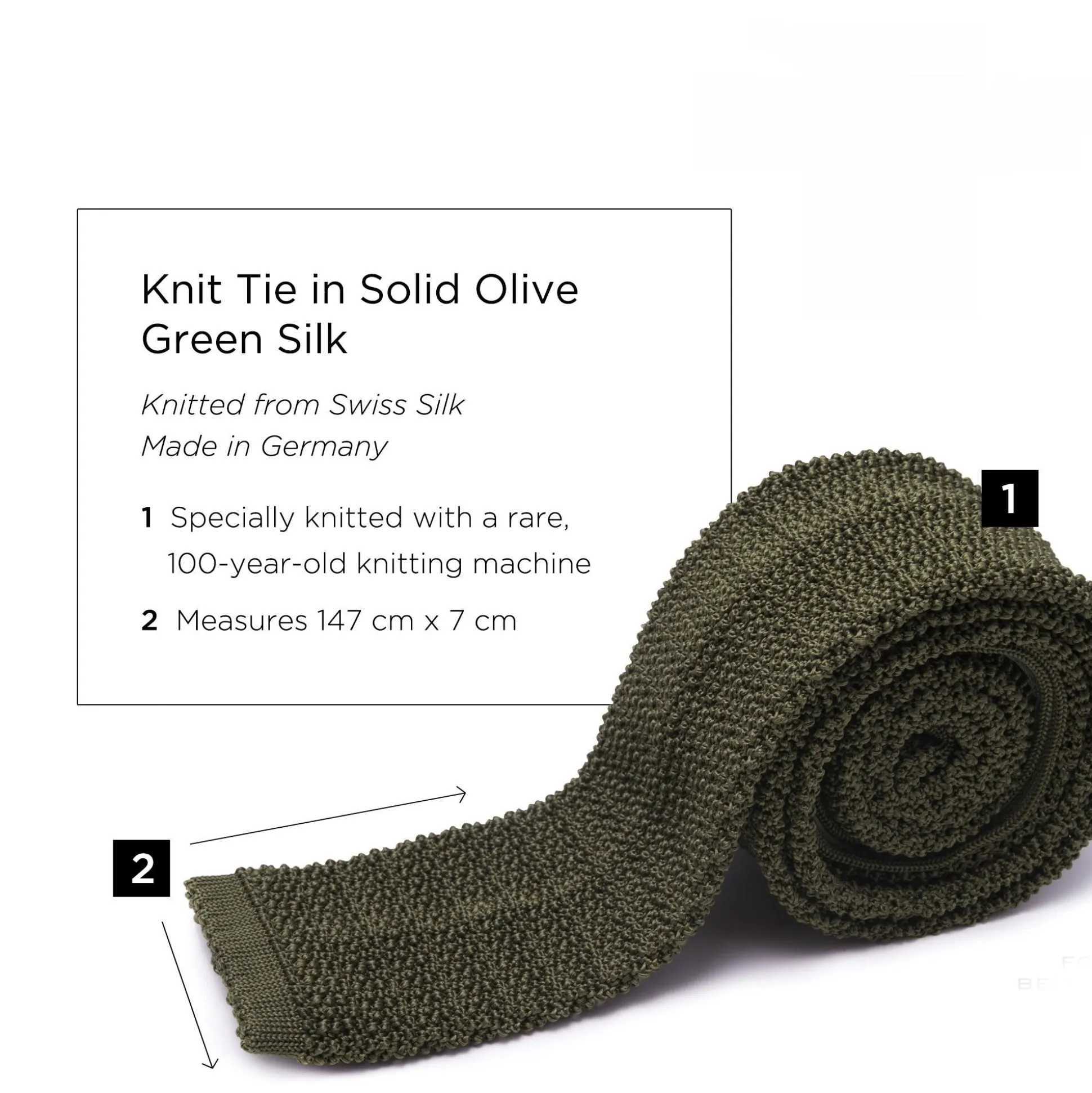 Olive Green Silk Knit Tie