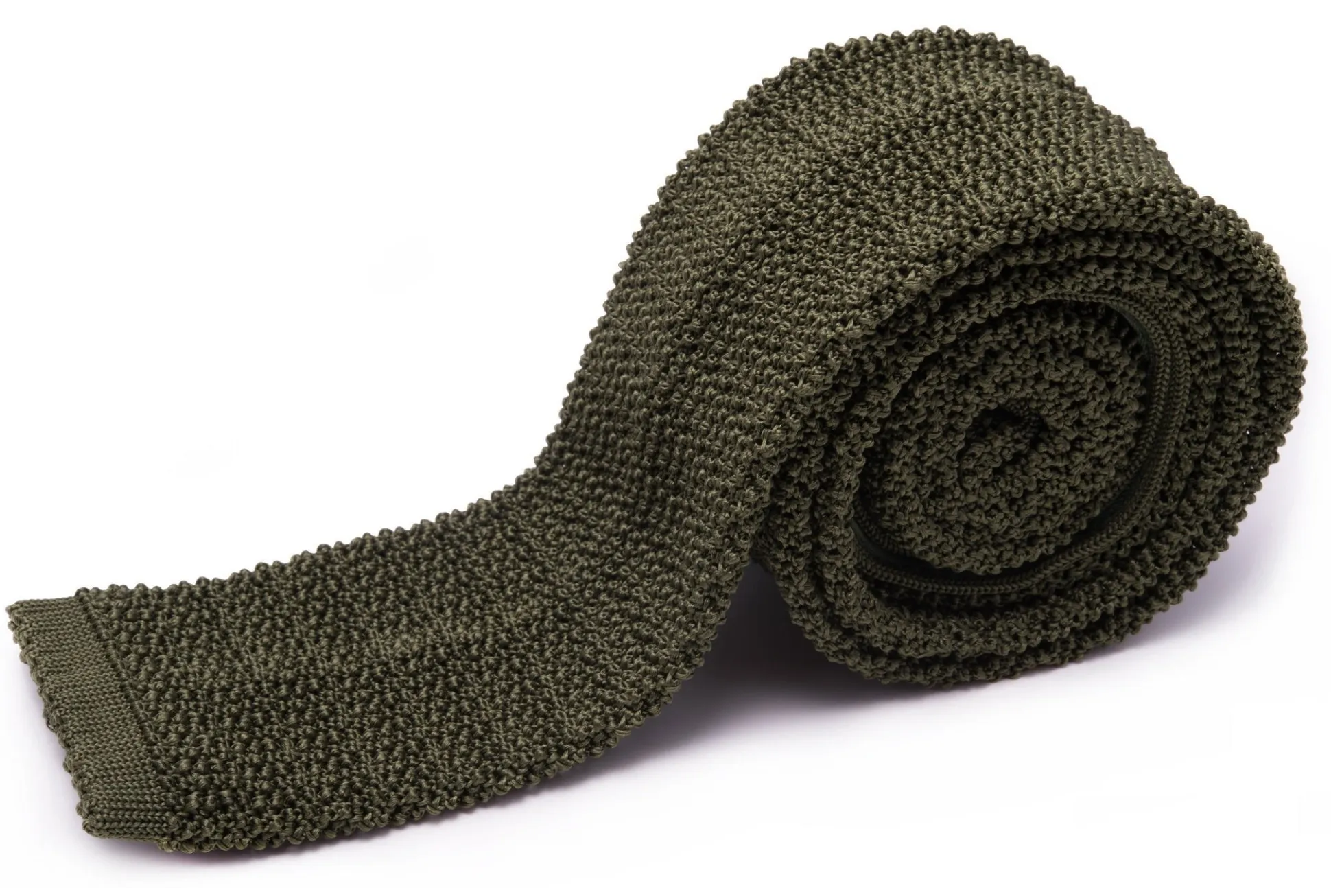 Olive Green Silk Knit Tie