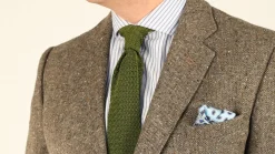 Olive Green Silk Knit Tie