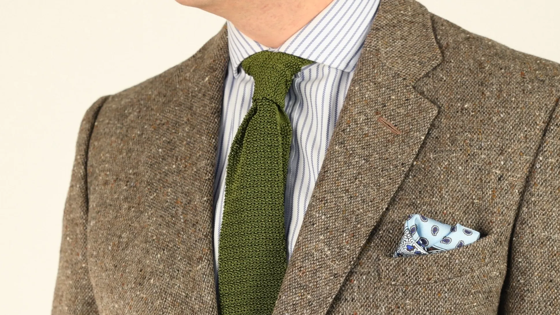 Olive Green Silk Knit Tie