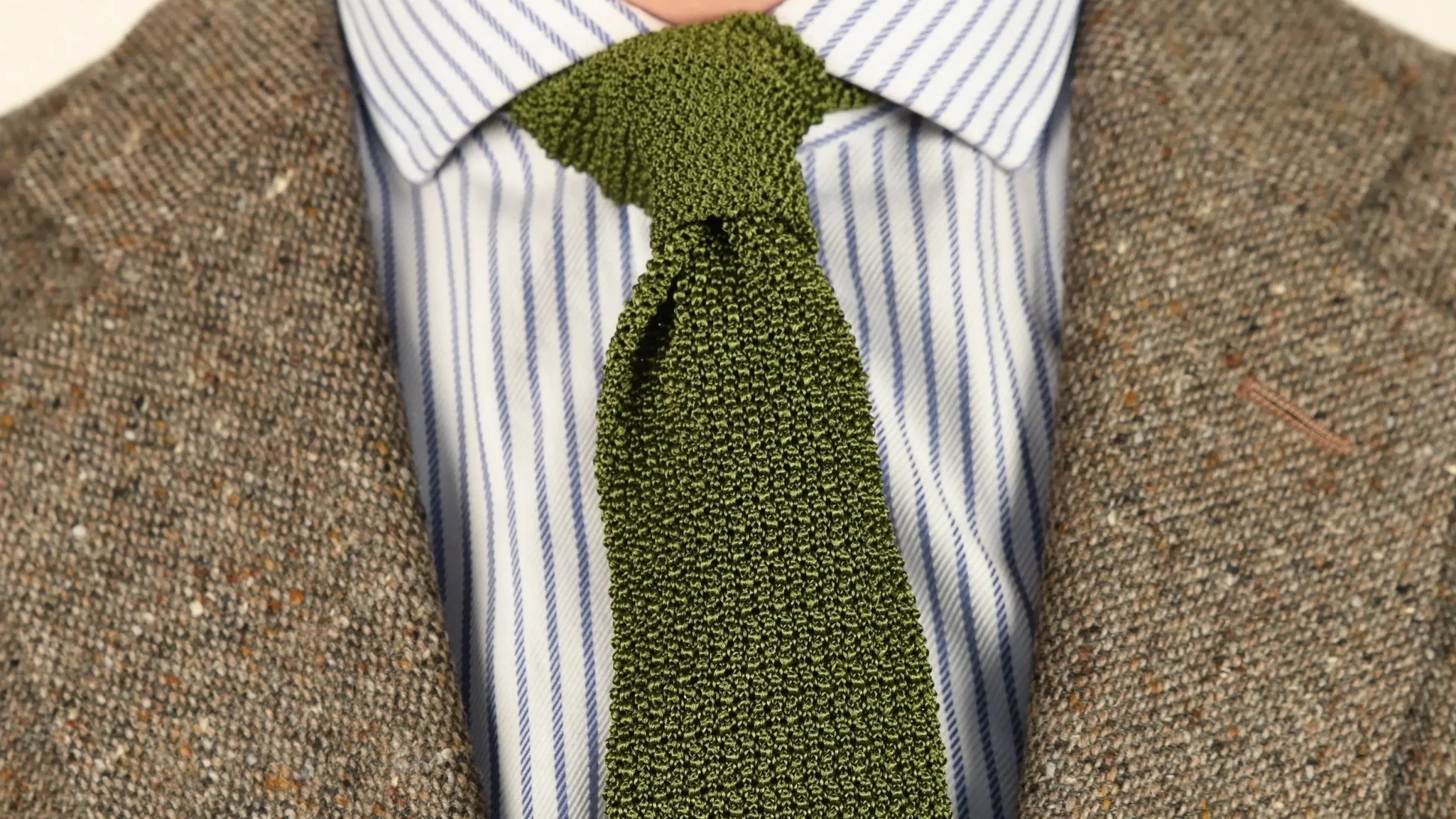 Olive Green Silk Knit Tie
