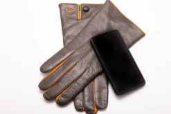 Olive Green Touchscreen Lamb Nappa Gloves