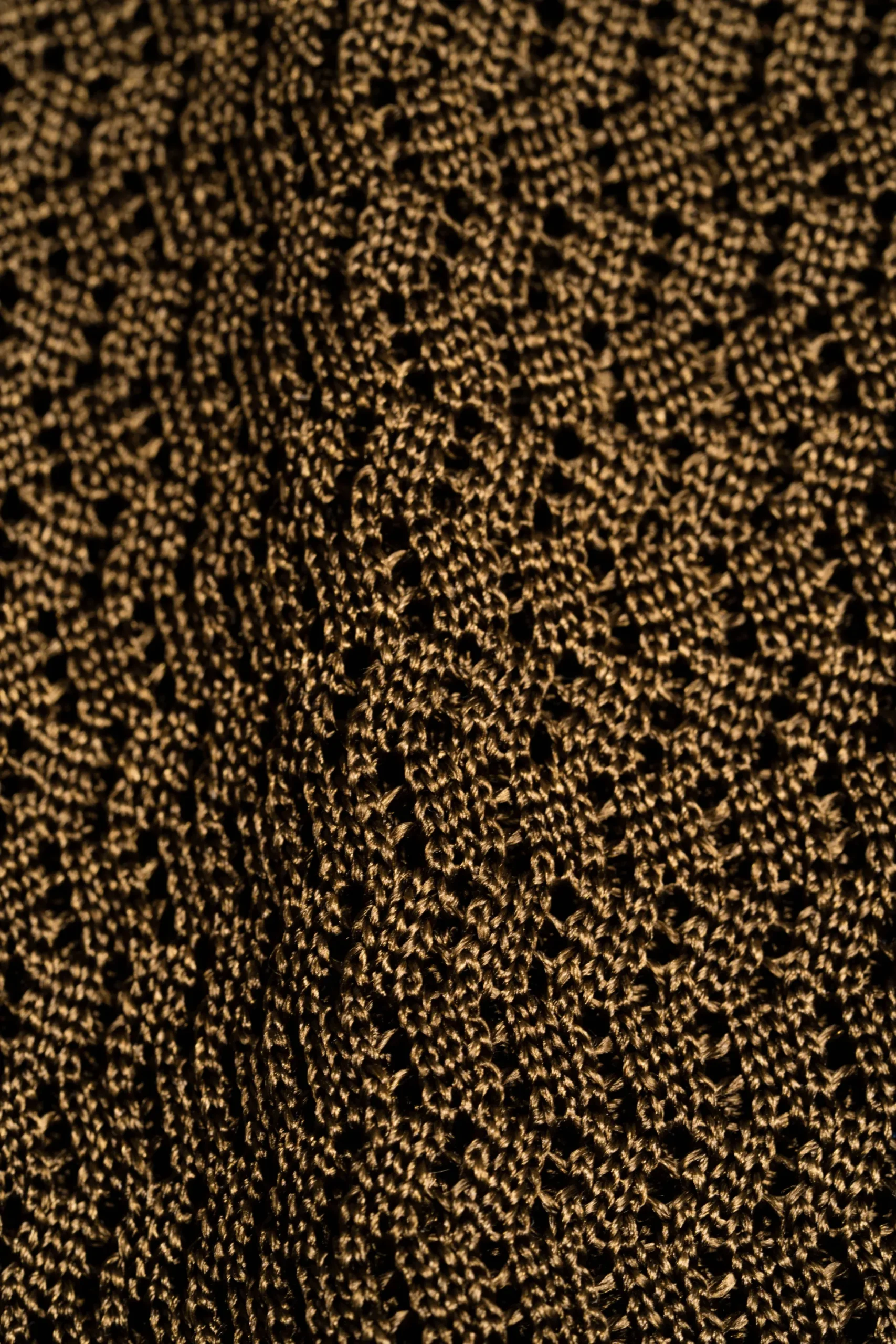 Olive Green Zigzag Silk Knit Tie