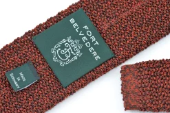 Orange & Brown Mottled Silk Knit Tie