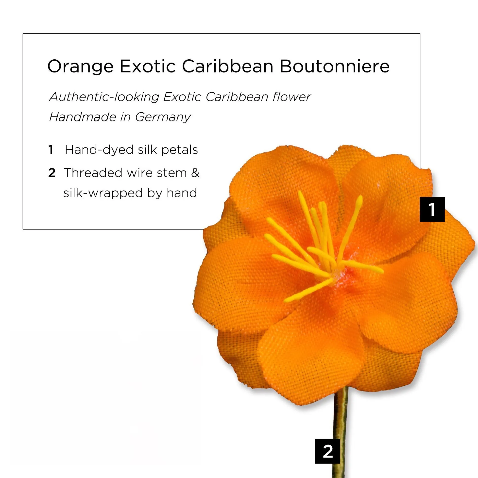 Orange Exotic Caribbean Boutonnière Flower