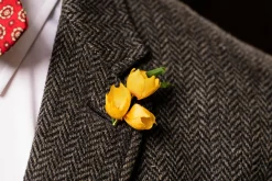 Orange Golden Fritillaria Silk Boutonnière Flower