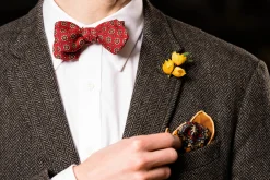 Orange Golden Fritillaria Silk Boutonnière Flower
