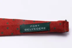 Orange & Green Polka Dots Wool Challis Bow Tie