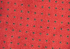Orange & Green Polka Dots Wool Challis Bow Tie