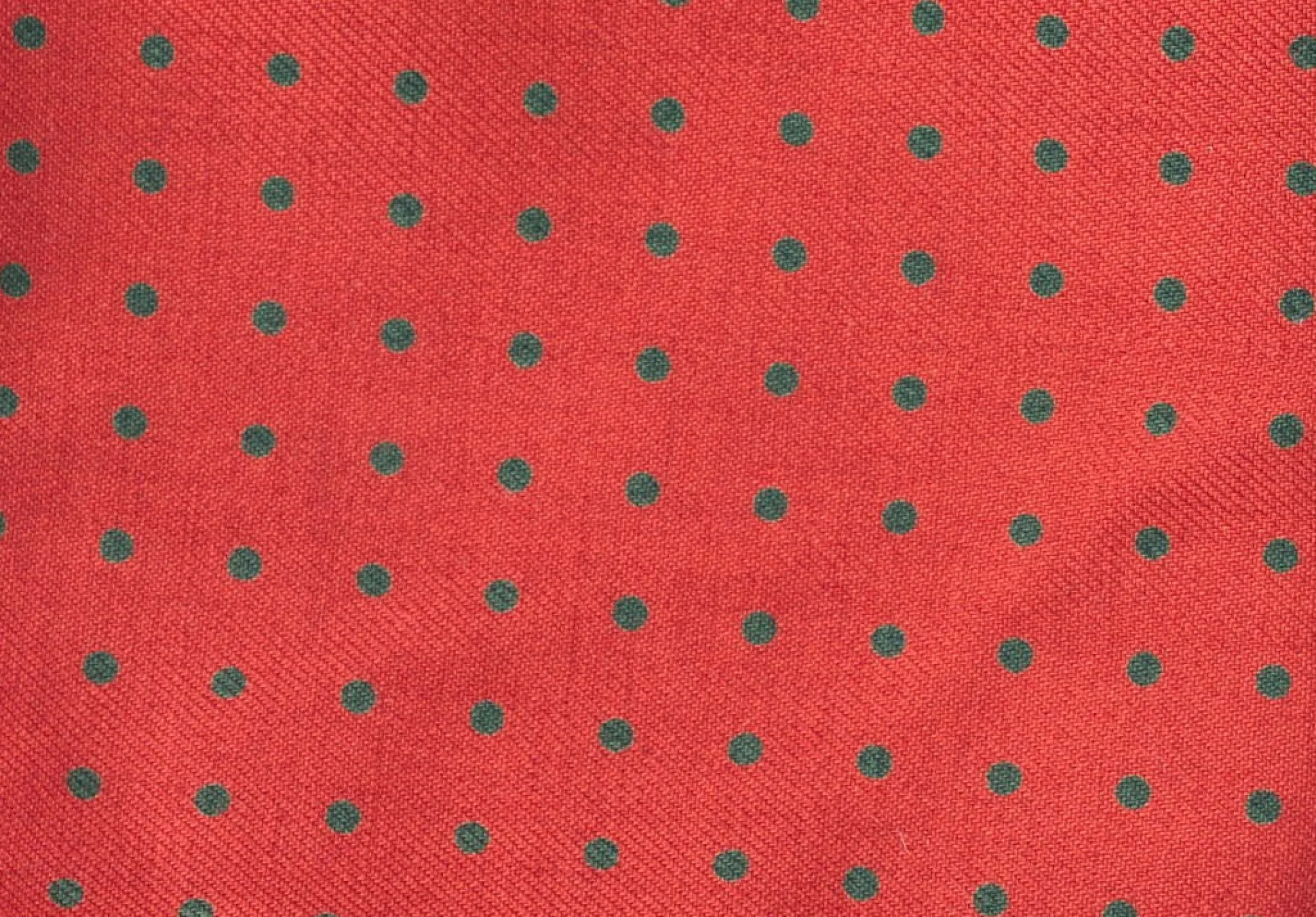 Orange & Green Polka Dots Wool Challis Bow Tie