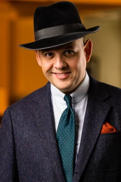 Orange & Green Polka Dot Wool Challis Pocket Square