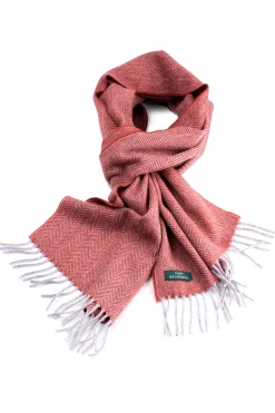 Orange Herringbone Cashmere Scarf