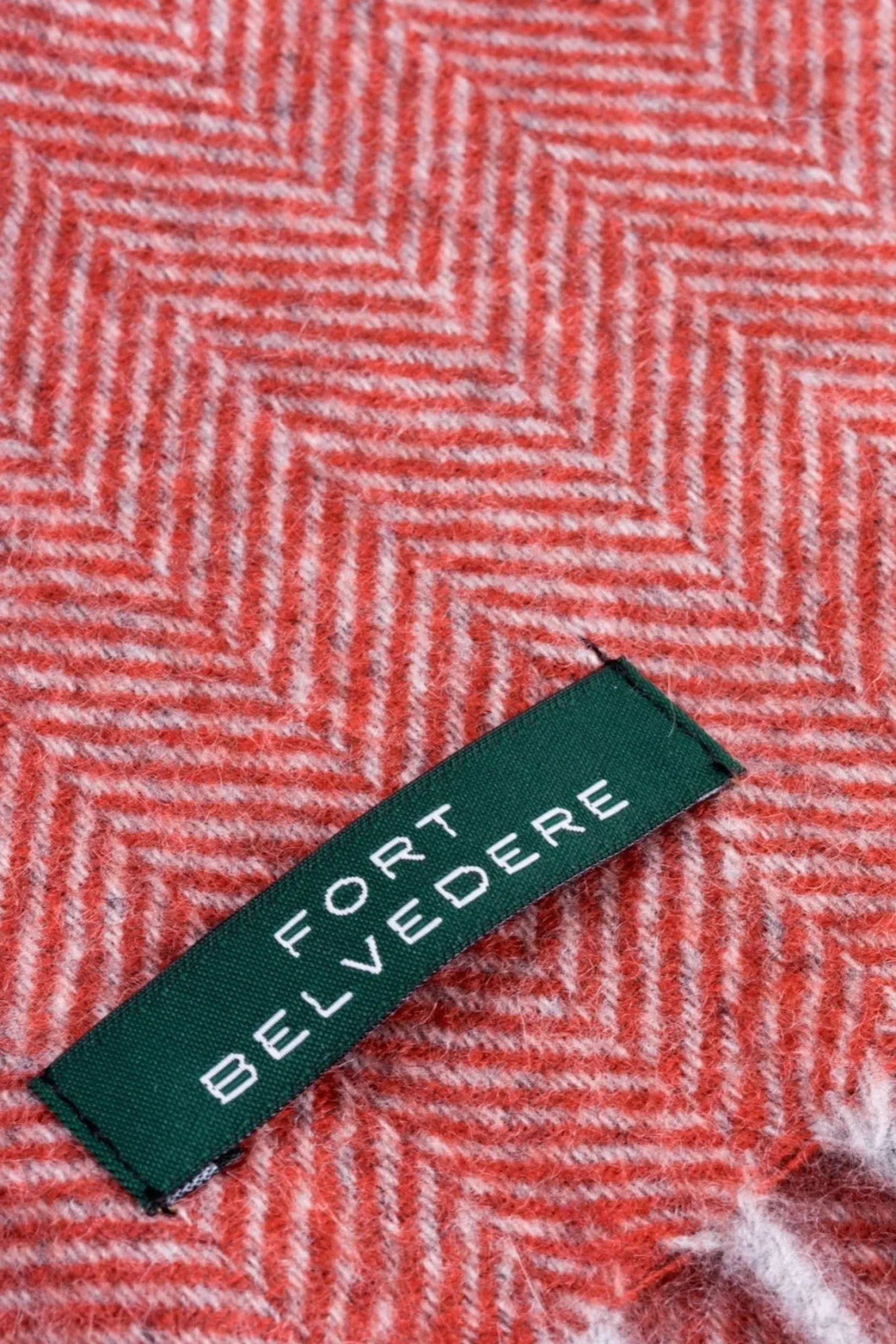 Orange Herringbone Cashmere Scarf