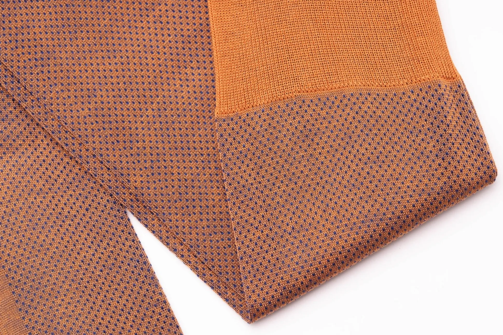 Orange & Navy Blue Two-Tone Cotton Socks