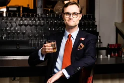 Orange Polka Dot Wool Challis Tie