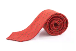 Orange Polka Dot Wool Challis Tie