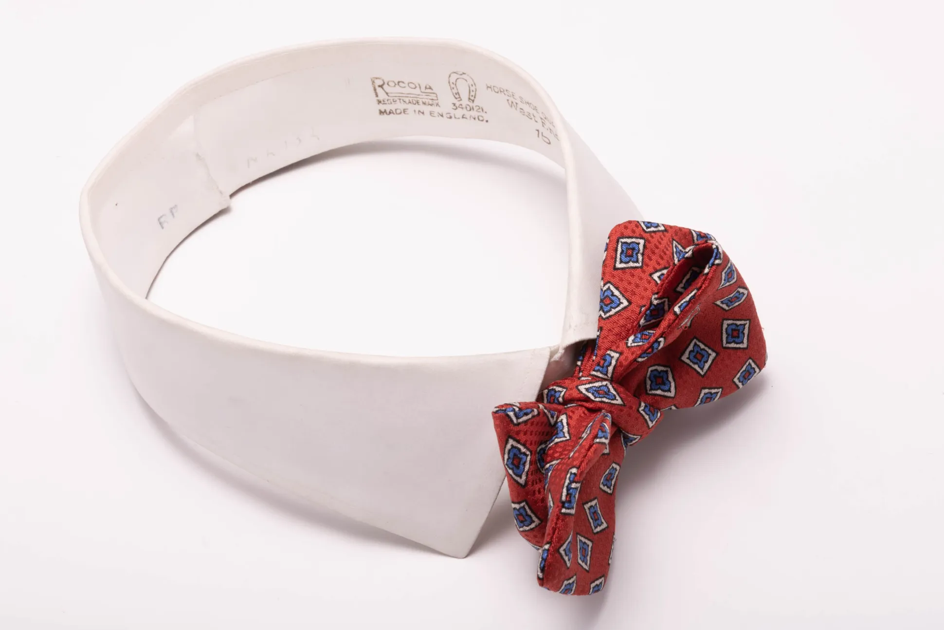 Orange Red Diamond Pattern Jacquard Woven Bow Tie