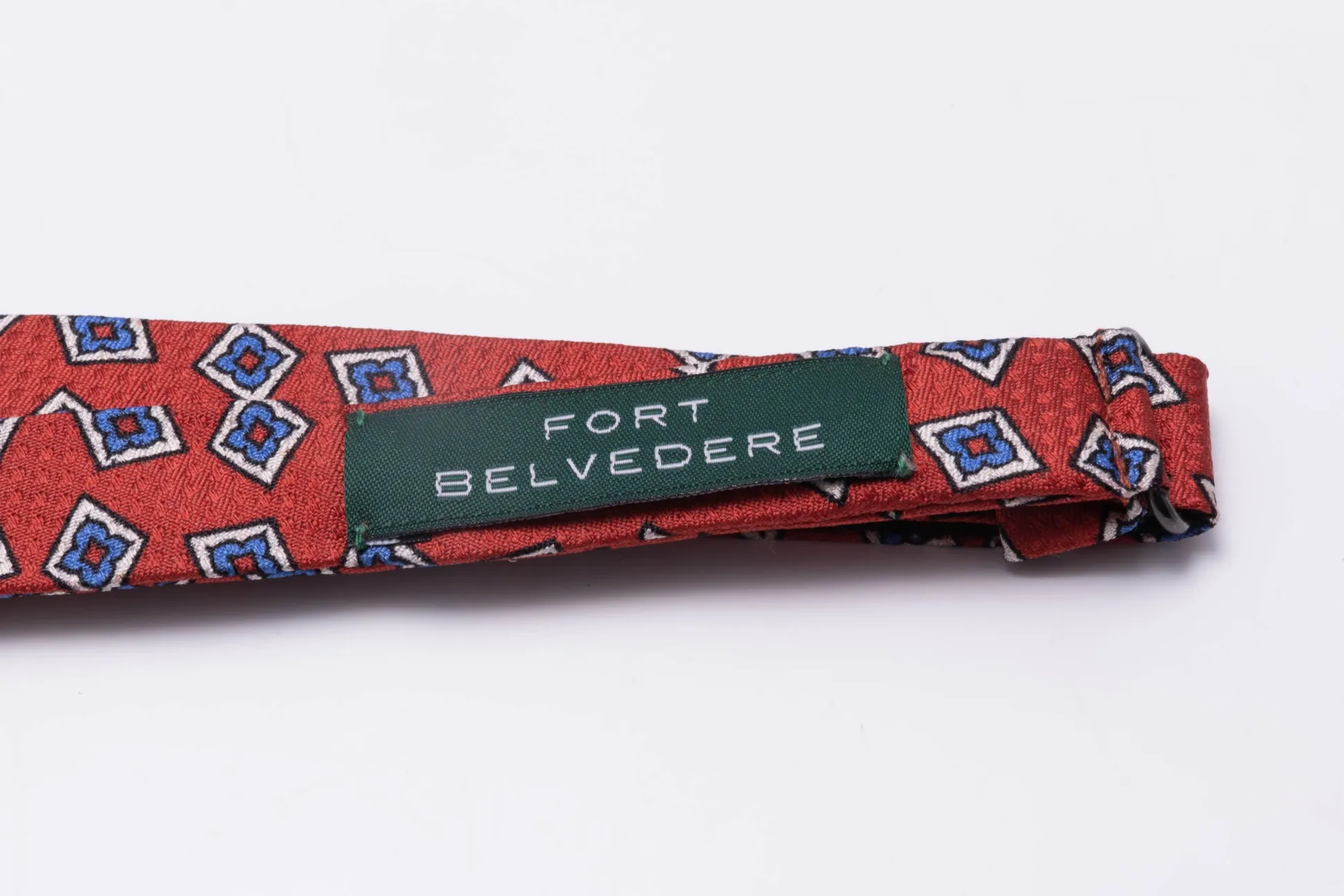 Orange Red Diamond Pattern Jacquard Woven Bow Tie