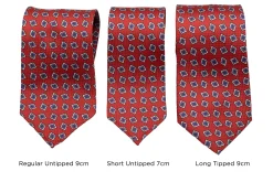 Orange-Red Diamond Printed Jacquard Woven Tie