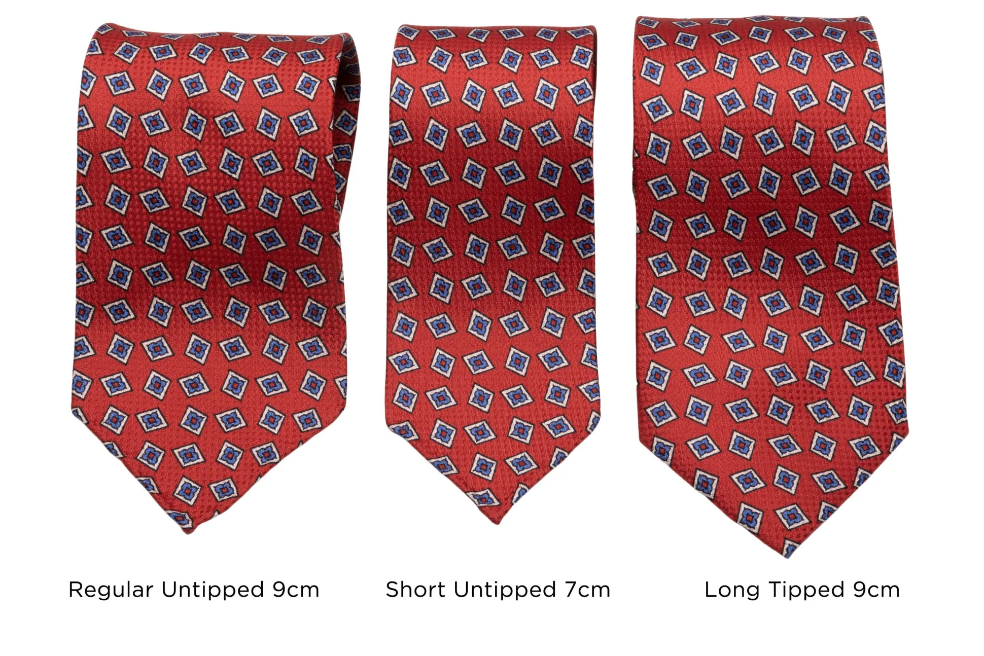 Orange-Red Diamond Printed Jacquard Woven Tie
