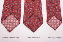 Orange-Red Diamond Printed Jacquard Woven Tie