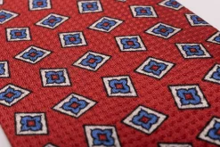 Orange-Red Diamond Printed Jacquard Woven Tie
