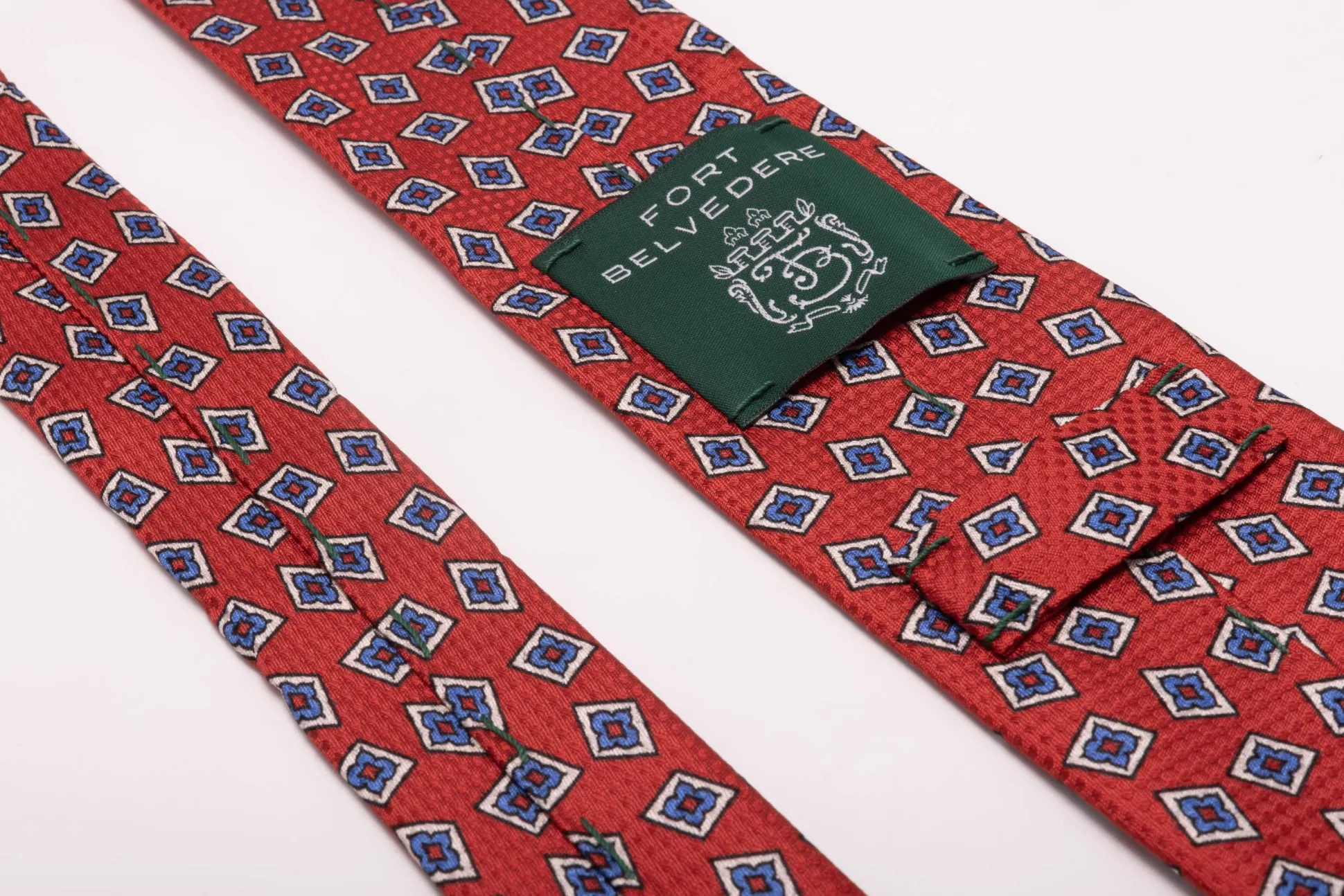 Orange-Red Diamond Printed Jacquard Woven Tie