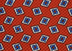Orange-Red Diamond Printed Jacquard Woven Tie