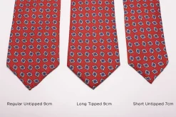 Orange-Red Diamond Printed Jacquard Woven Tie